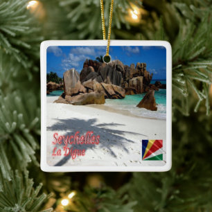 Adorno De Cerámica zSC006 SEYCHELLES, La Digue, África,