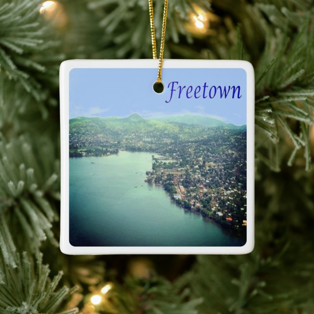 Adorno De Cerámica zSL004 FREETOWN, Panamá, Sierra Leona, (Árbol)