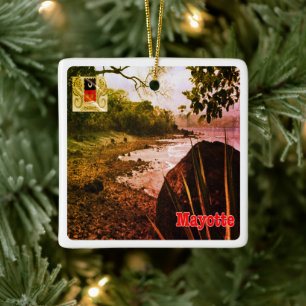 Adorno De Cerámica zT003 MAYOTTE, Beach, África,