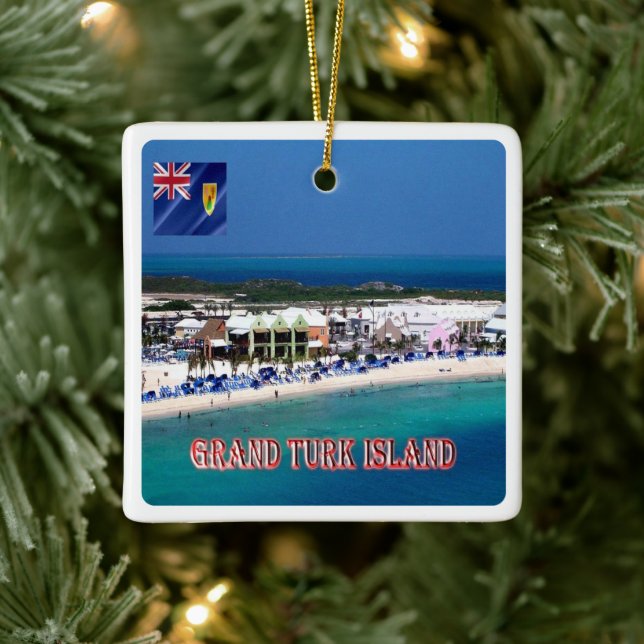 Adorno De Cerámica zTC005 GRAND TURK ISLAND, Turcas y Caicos, (Árbol)