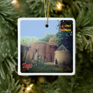 Adorno De Cerámica zTG008 TOGO, Taberma House, África,