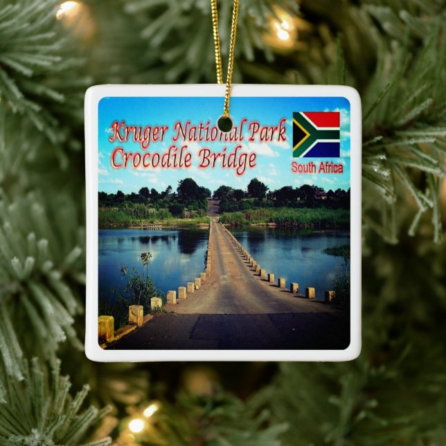 Adorno De Cerámica zZA003 KRUGEN N.P. Sudáfrica, Puente de Cocodrilos (Árbol)