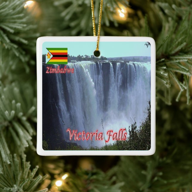 Adorno De Cerámica zZW003 VICTORIA FALLS, Zimbabwe, África, (Árbol)