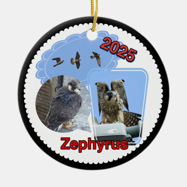 Adorno de círculo de cerámica 2025 Zephyrus (Frente)