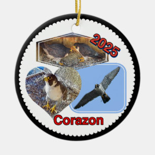 Adorno de círculo de cerámica Corazon 2025