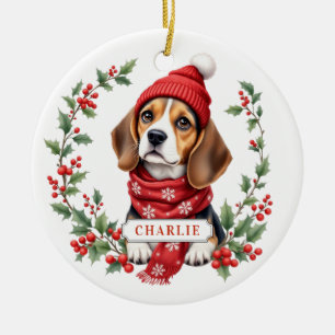 Adorno de círculo de cerámica de Beagle