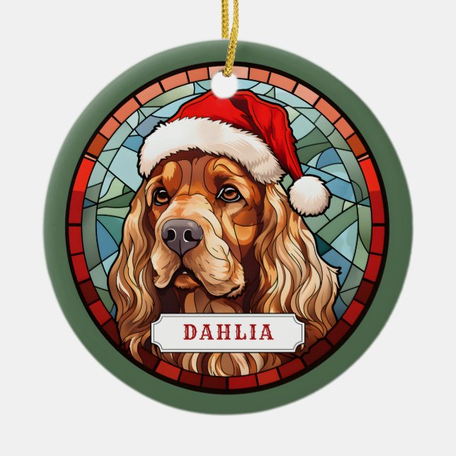 Adorno de círculo de cerámica de Cocker Spaniel (Frente)