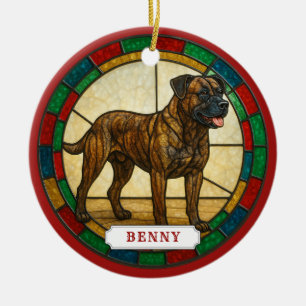 Adorno de círculo de cerámica de perro de ganado d
