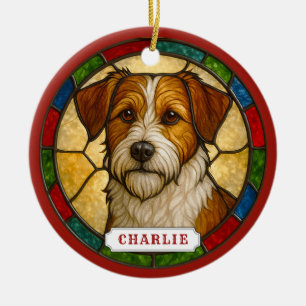 Adorno de círculo de cerámica de perro Kromfohrlan