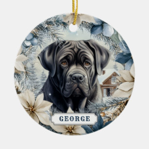 Adorno de círculo de cerámica de perro Mastín Ingl