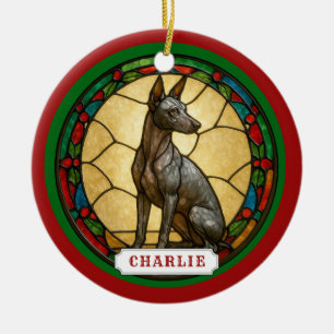 Adorno de círculo de cerámica de perro Orquídea In