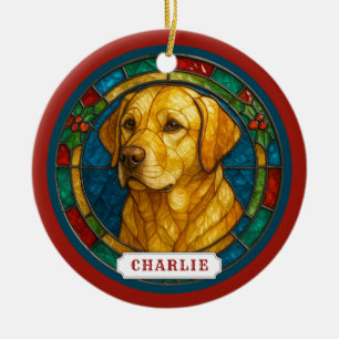 Adorno de círculo de cerámica de perro Retriever d