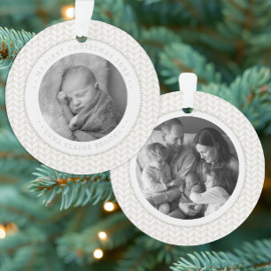 Adorno de círculo para el primer Navidad acogedor