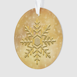 Adorno de copo de nieve de oro elegante