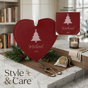 Adorno de corazón con forma de árbol de Navidad fe