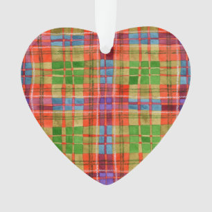 Adorno de corazón de acrílico del tartán MAC RAE