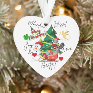 Adorno de corazón de Navidad alegre | Diseño de al