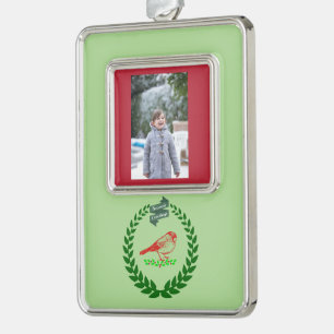 Adorno de corona de acebo cardenal recuerdo