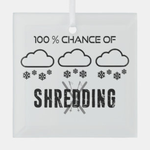 Adorno De Cristal 100% De Posibilidad De Esquiar De Predicción Meteo