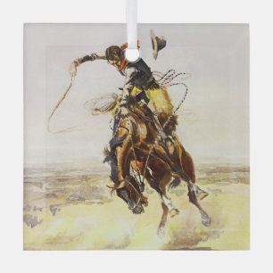 Adorno De Cristal "A Bad Hoss" por Charles M Russell