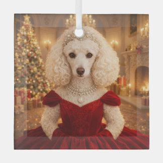 Adorno De Cristal A Poodle Christmas Holiday 