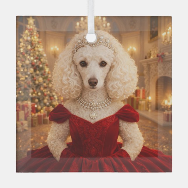 Adorno De Cristal A Poodle Christmas Holiday  (Anverso)