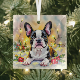 Adorno De Cristal A Sweet Boston Terrier Christmas