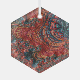 Adorno De Cristal Abalone rojo y azul Shell Fractal Suncatcher
