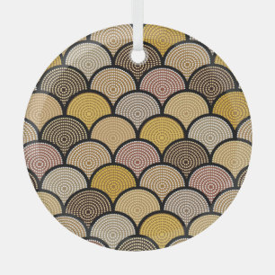 Adorno De Cristal Aborígenes australianos: Viñeta colorida y puntead