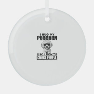 Adorno De Cristal Abrazo mi Poochon para no asfixiar a la gente Perr