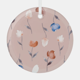 Adorno De Cristal Abstracto Acuarela Floral: Pastel Seamless.
