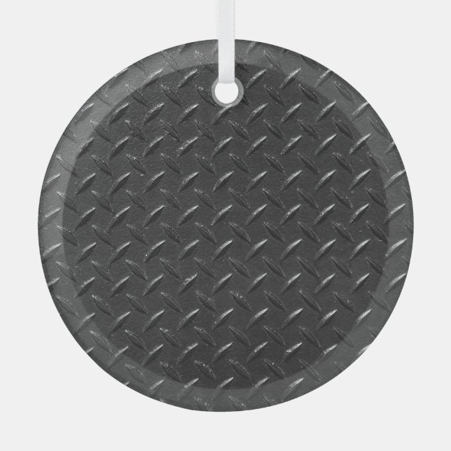 Adorno De Cristal Acero negro, textura metálica fluida. (Anverso)