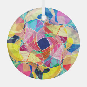 Adorno De Cristal acuarela colorida abstracta, fondo fantástico