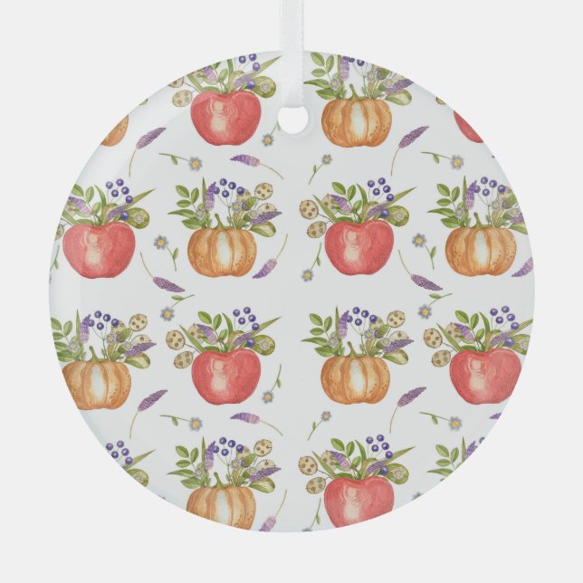 Adorno De Cristal Acuarela De Otoño, Composición Sin Marea. (Anverso)