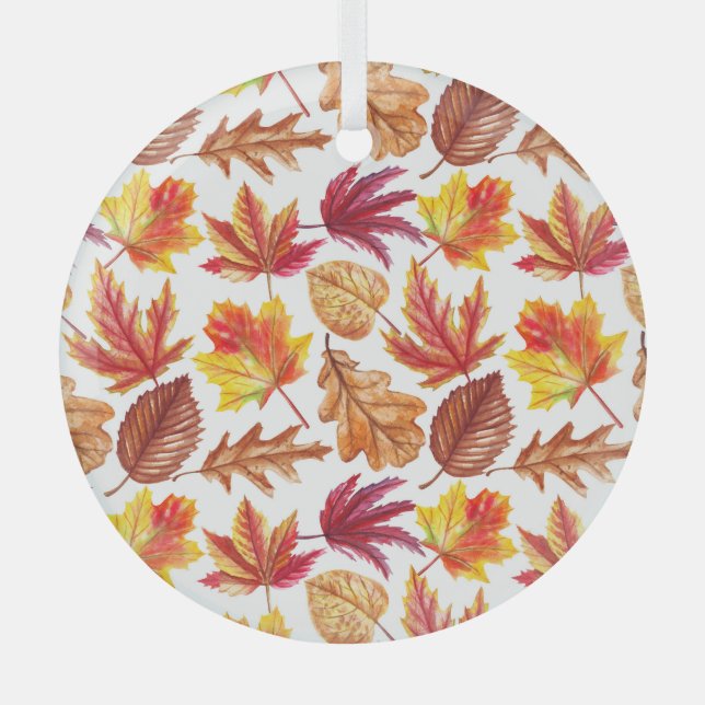 Adorno De Cristal Acuarela de otoño de composición botánica, perfect (Anverso)