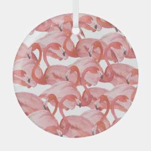 Adorno De Cristal Acuarela Flamingo: Patrón sin foco