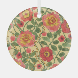 Adorno De Cristal Acuarela floral retro: elegancia inmadura