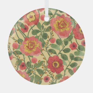 Adorno De Cristal Acuarela floral retro: elegancia inmadura