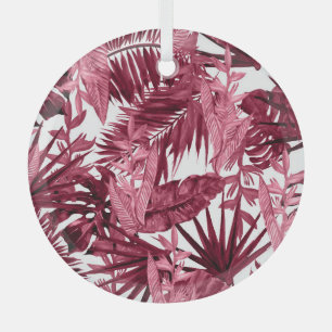 Adorno De Cristal Acuarela Foliage Púrpura, Floral Seamless.