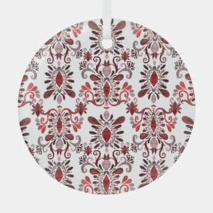 Adorno De Cristal Acuarela Ikat: Típica Étnica Sin Marea.
