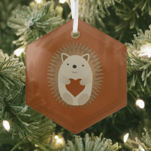 Adorno De Cristal Adorable Corazón de Hedgehog