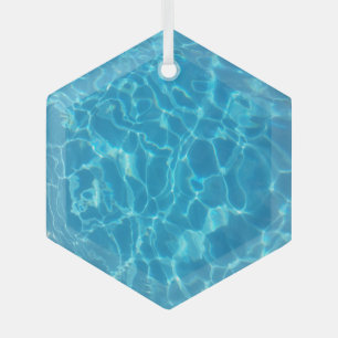 Adorno De Cristal Agua de Piscina Azul de Cielo Despejado