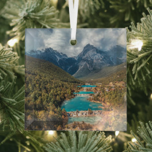 Adorno De Cristal Agua   Lago Blue Moon, China