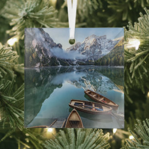 Adorno De Cristal Agua Pragser Wildsee Dolomitas Italia