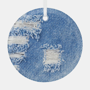 Adorno De Cristal Agujero, vaqueros de denim, textura despedazada
