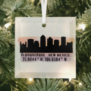 Adorno De Cristal Albuquerque NM City Skyline