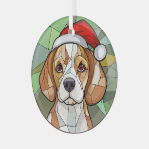 Adorno De Cristal Alegre canino encantador: Navidades con temática b