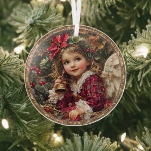 Adorno De Cristal Alegres Noticias – Ángel de Alegría de Navidad