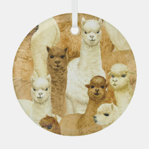Adorno De Cristal Alpacas acuarela, fondo dibujado a mano sin inconv