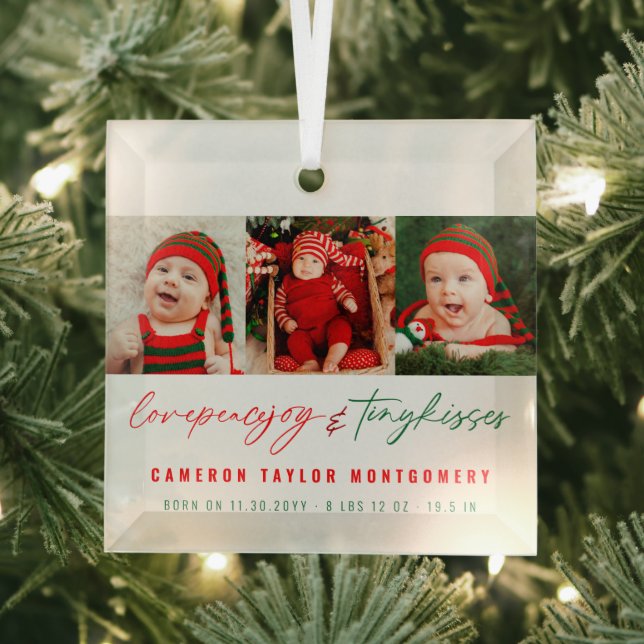 Adorno De Cristal Ama la paz, alegría y pequeños besos, primeros Nav (in situ)